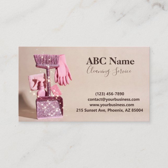Professional House Cleaning Service Business Card (Front)