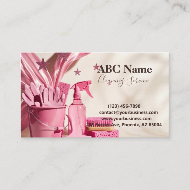 Professional House Cleaning Service Business Card (Front)