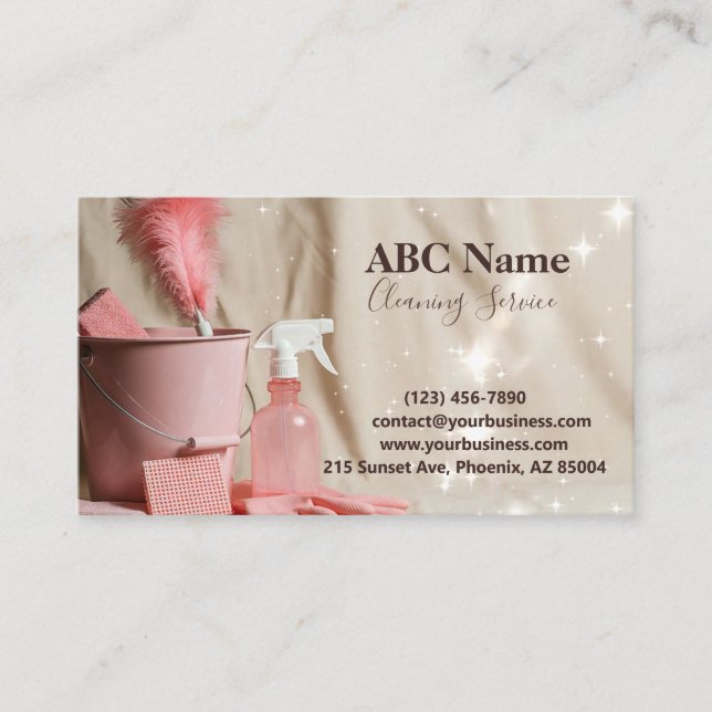 Professional House Cleaning Service Business Card (Front)