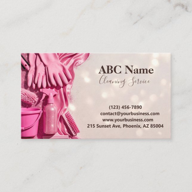 Professional House Cleaning Service Business Card (Front)