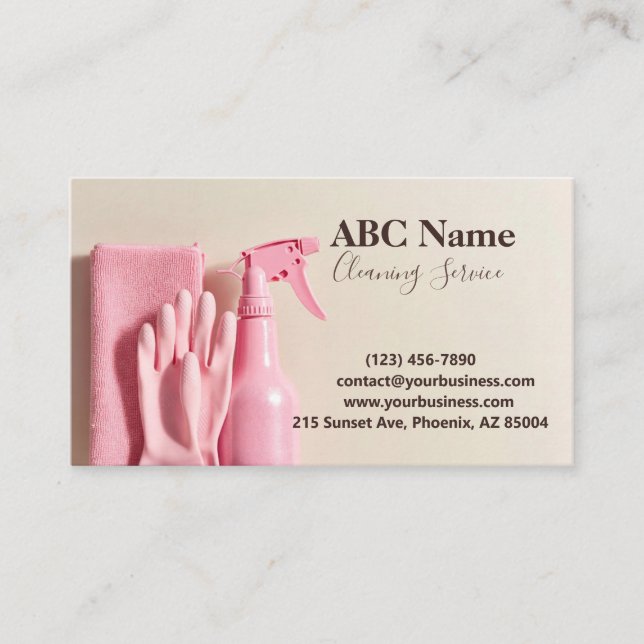 Professional House Cleaning Service Business Card (Front)