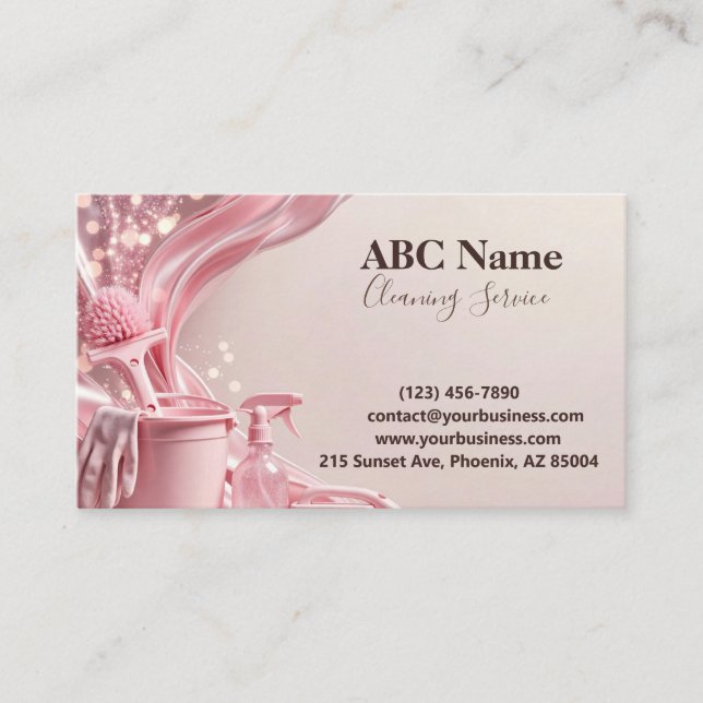 Professional House Cleaning Service Business Card (Front)