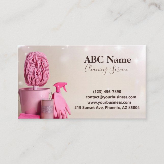 Professional House Cleaning Service Business Card (Front)