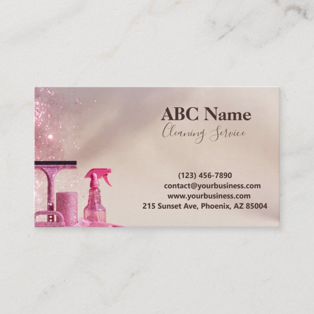 Professional House Cleaning Service Business Card (Front)