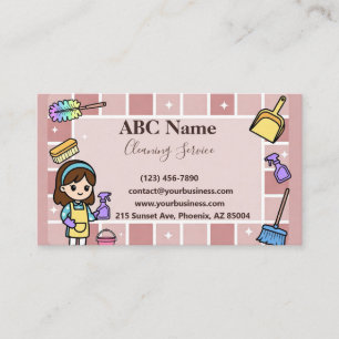 Professional House Cleaning Service Business Card