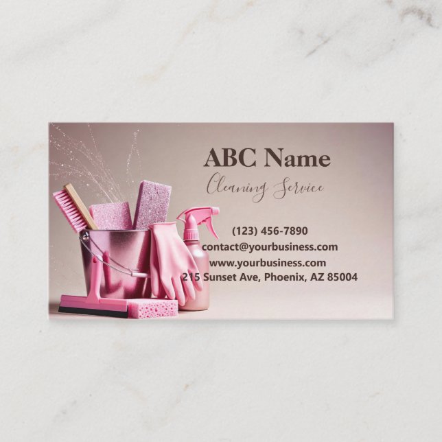 Professional House Cleaning Service Business Card (Front)