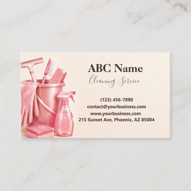 Professional House Cleaning Service Business Card (Front)