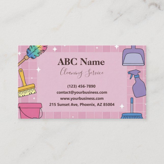 Professional House Cleaning Service Business Card (Front)