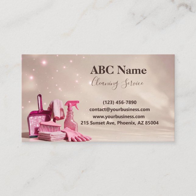 Professional House Cleaning Service Business Card (Front)