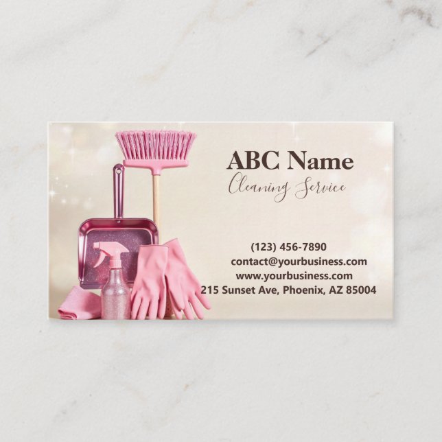 Professional House Cleaning Service Business Card (Front)