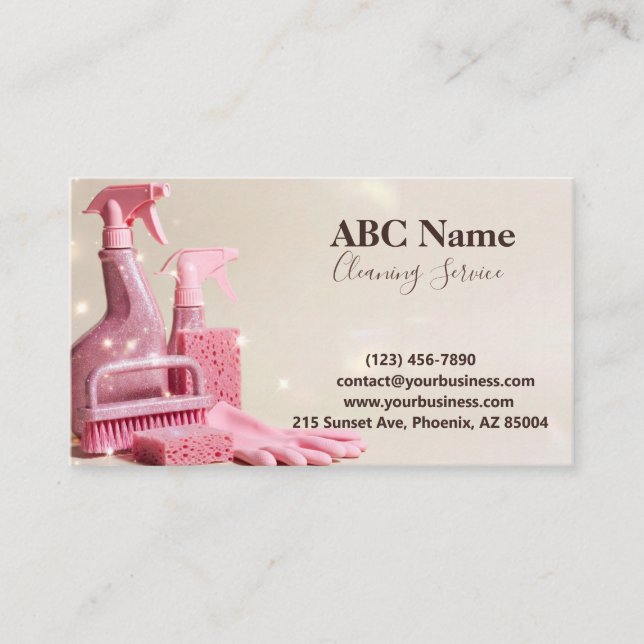 Professional House Cleaning Service Business Card (Front)