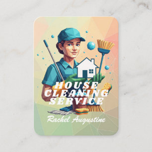 Professional House Cleaning Service Housekeeping Business Card