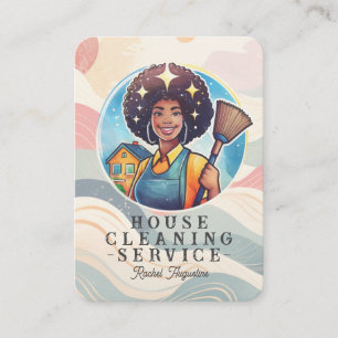Professional House Cleaning Service Housekeeping Business Card