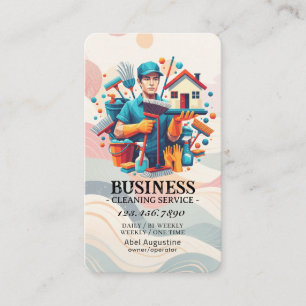 Professional House Cleaning Service Housekeeping Business Card