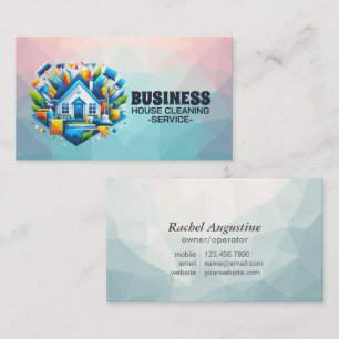 Professional House Cleaning Service Housekeeping Business Card