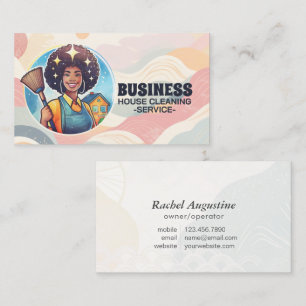 Professional House Cleaning Service Housekeeping Business Card