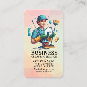 Professional House Cleaning Service Housekeeping Business Card
