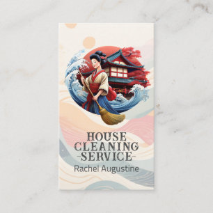 Professional House Cleaning Service Housekeeping Business Card