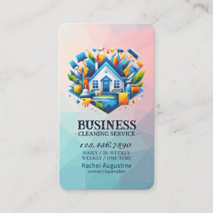 Professional House Cleaning Service Housekeeping Business Card