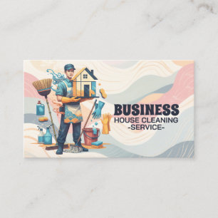 Professional House Cleaning Service Housekeeping Business Card