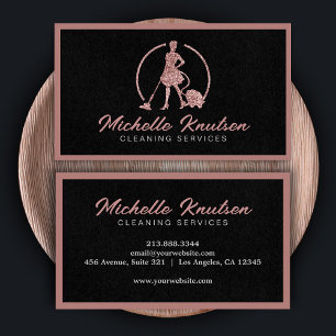 Professional House Cleaning Service pink glitter   Business Card