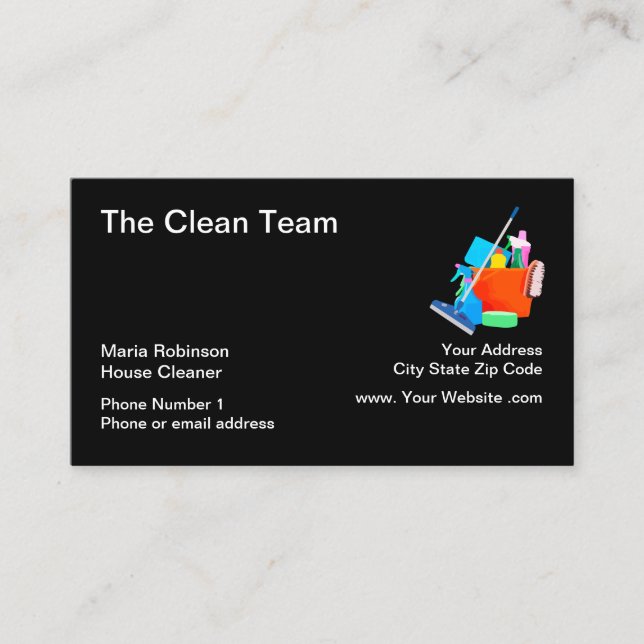 Professional House Cleaning Services Business Card (Front)