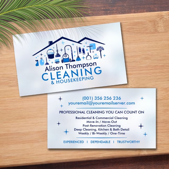 Professional House Cleaning Services Business Card (Creator Uploaded)