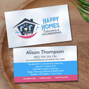 Professional House Cleaning Services Business Card