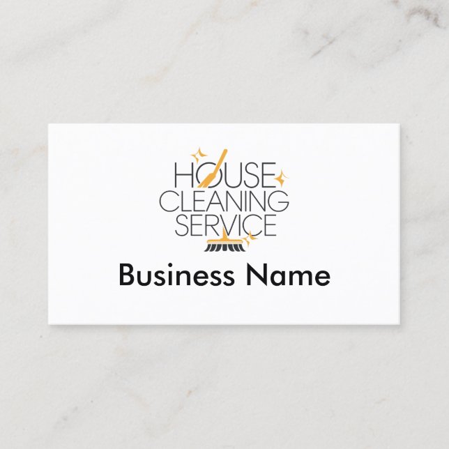 Professional House Cleaning Services Business Card (Front)