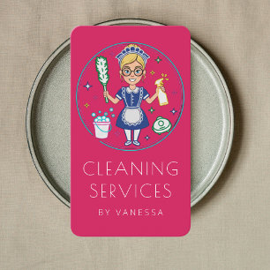 Professional House Cleaning Services Housekeeping Business Card