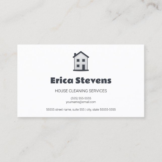 Professional House Cleaning Services Janitorial Business Card (Front)