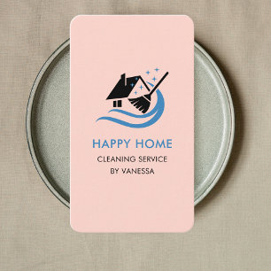 Professional House Cleaning Services Logo Qr Code Business Card