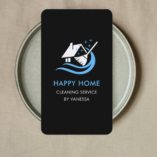 Professional House Cleaning Services Logo Qr Code Business Card