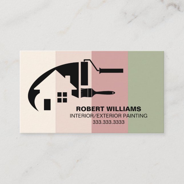 Professional House Painter Colourful Business Card (Front)