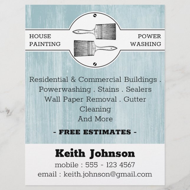 Professional House Painter Contractor Cleaner  Flyer (Front)