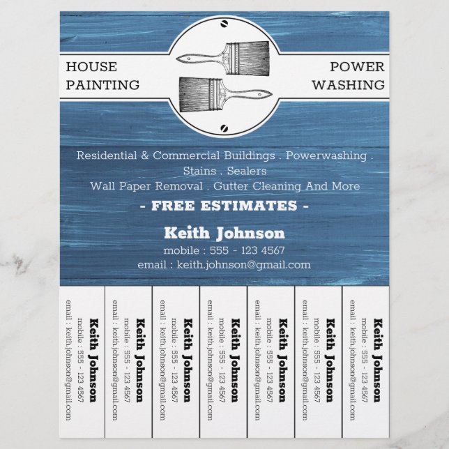 Professional House Painter Decorator Contractor Flyer (Front)