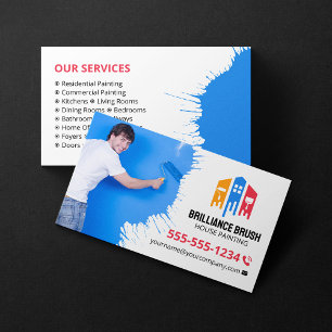 Professional House Painter Photo Paint Contractor Business Card
