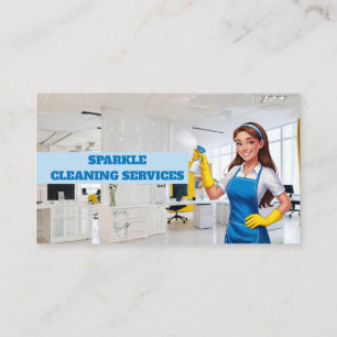 Professional Housekeeper House Cleaning Service Business Card