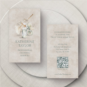 Professional Housekeeping Cleaning Business Card