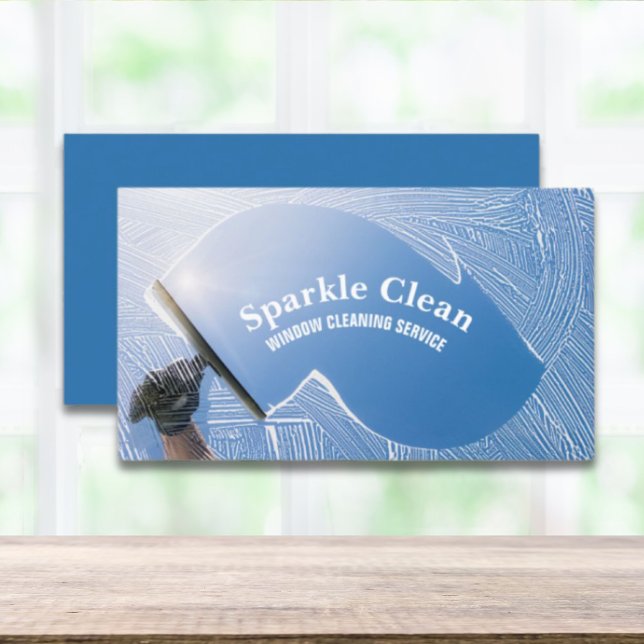 Professional Housekeeping Squeege Window Cleaning  Business Card (Professional Housekeeping Squeege Window Cleaning Business Card)