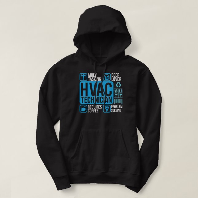Professional HVAC Technician HVAC Heating Cooling  Hoodie (Design Front)