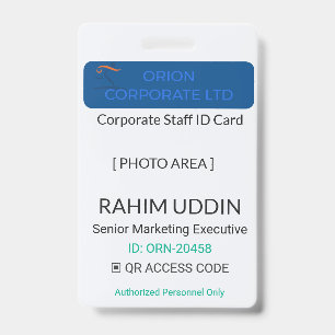 Professional Identification Workplace Badge Corp ID Badge