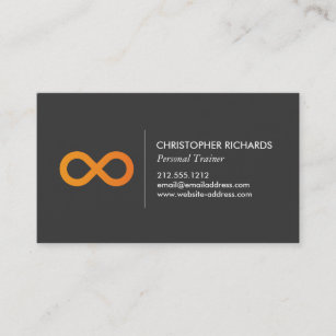 Professional Infinity Symbol in Orange Business Card