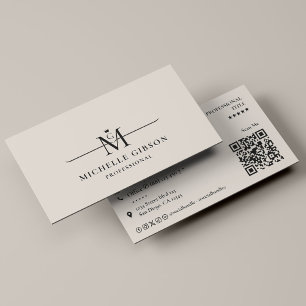 Professional Initial Crown Monogram Sand Marketing Business Card