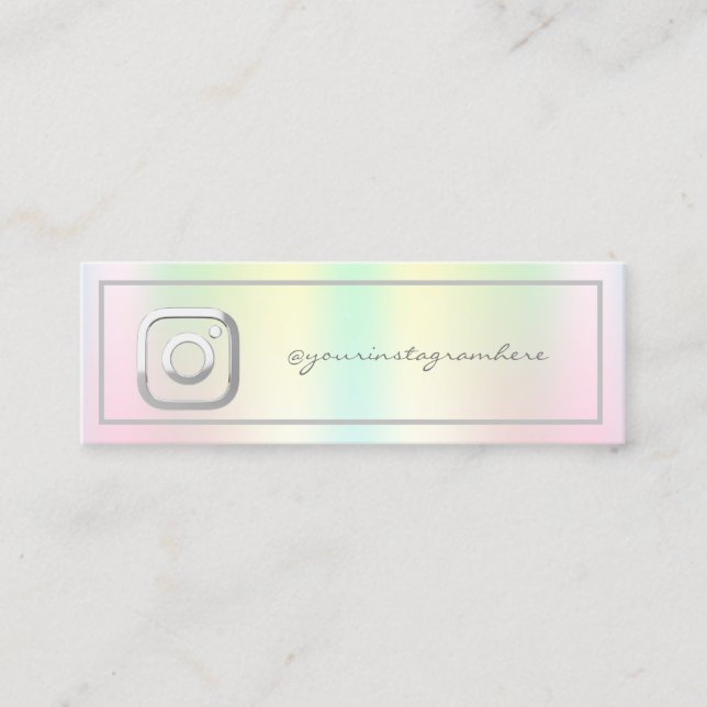 Professional Instagram  Holographic Business Card (Front)