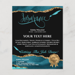 Professional Insurance Agent Teal Agate Fly Flyer