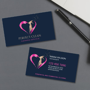 Professional Janitorial House Cleaning Services Business Card