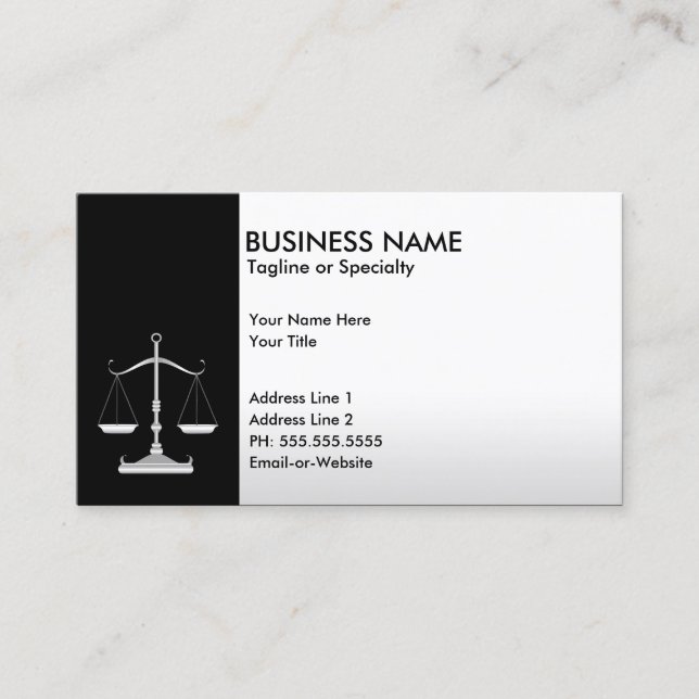 professional justice business card (Front)
