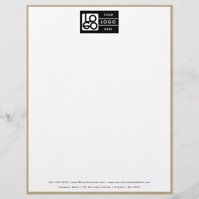 Professional Kraft Border Business Logo Letterhead (Front)