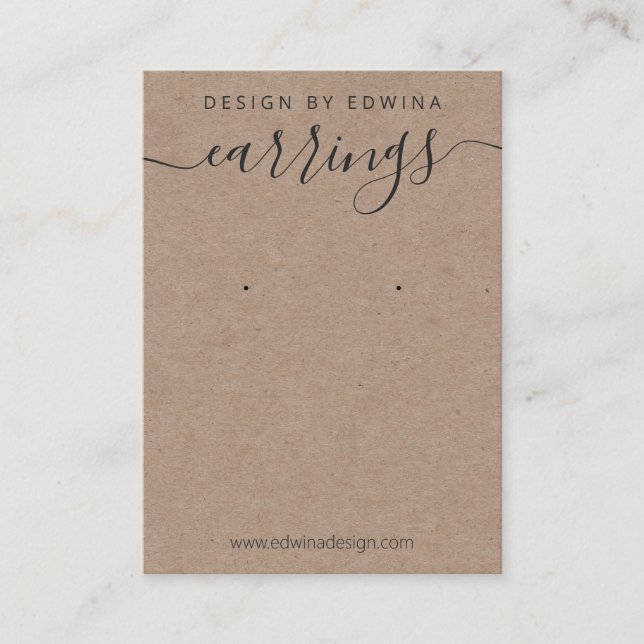 Professional Kraft Earring Display Business Card (Front)